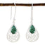 Malachite-Korean-Mila-Solitaire-Dangle-Green-Silver-Earring