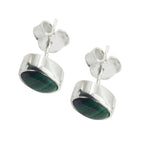 Malachite-Middle-Eastern-Nova-Solitaire-Stud-Green-925-Sterling-Silver-Earring
