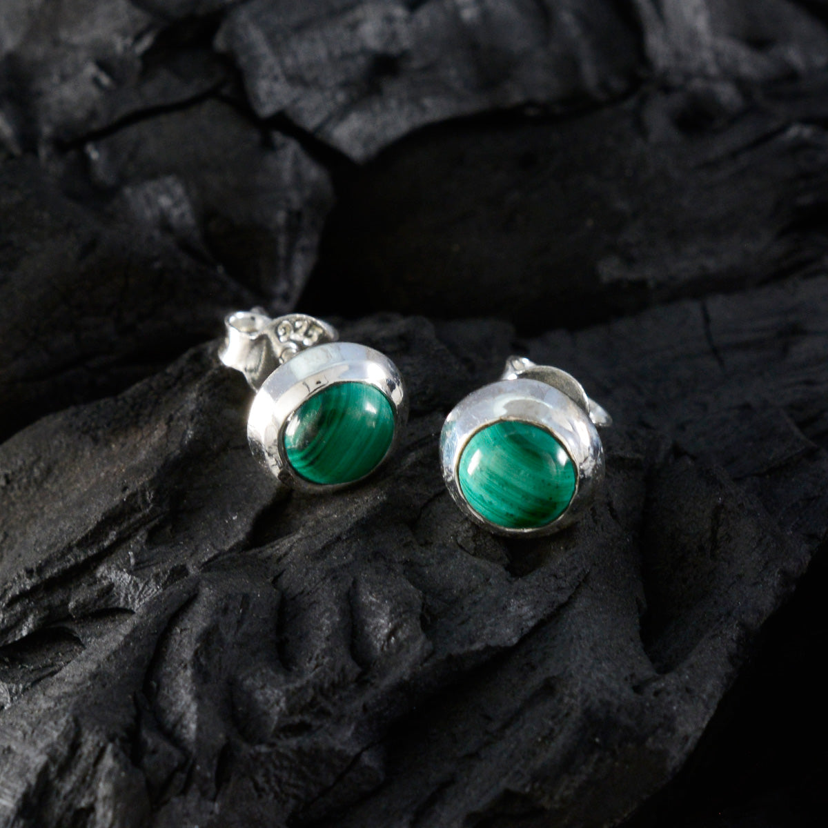 Malachite-Australian-Pauline-Solitaire-Stud-Green-925-Silver-Earring