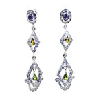 Malachite-Indian-Natcha-multiple-Stud-Green-Silver-Earring