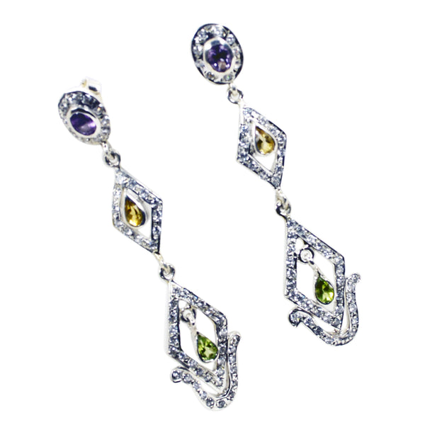 Malachite-Indian-Natcha-multiple-Stud-Green-Silver-Earring