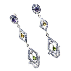 Malachite-Indian-Natcha-multiple-Stud-Green-Silver-Earring