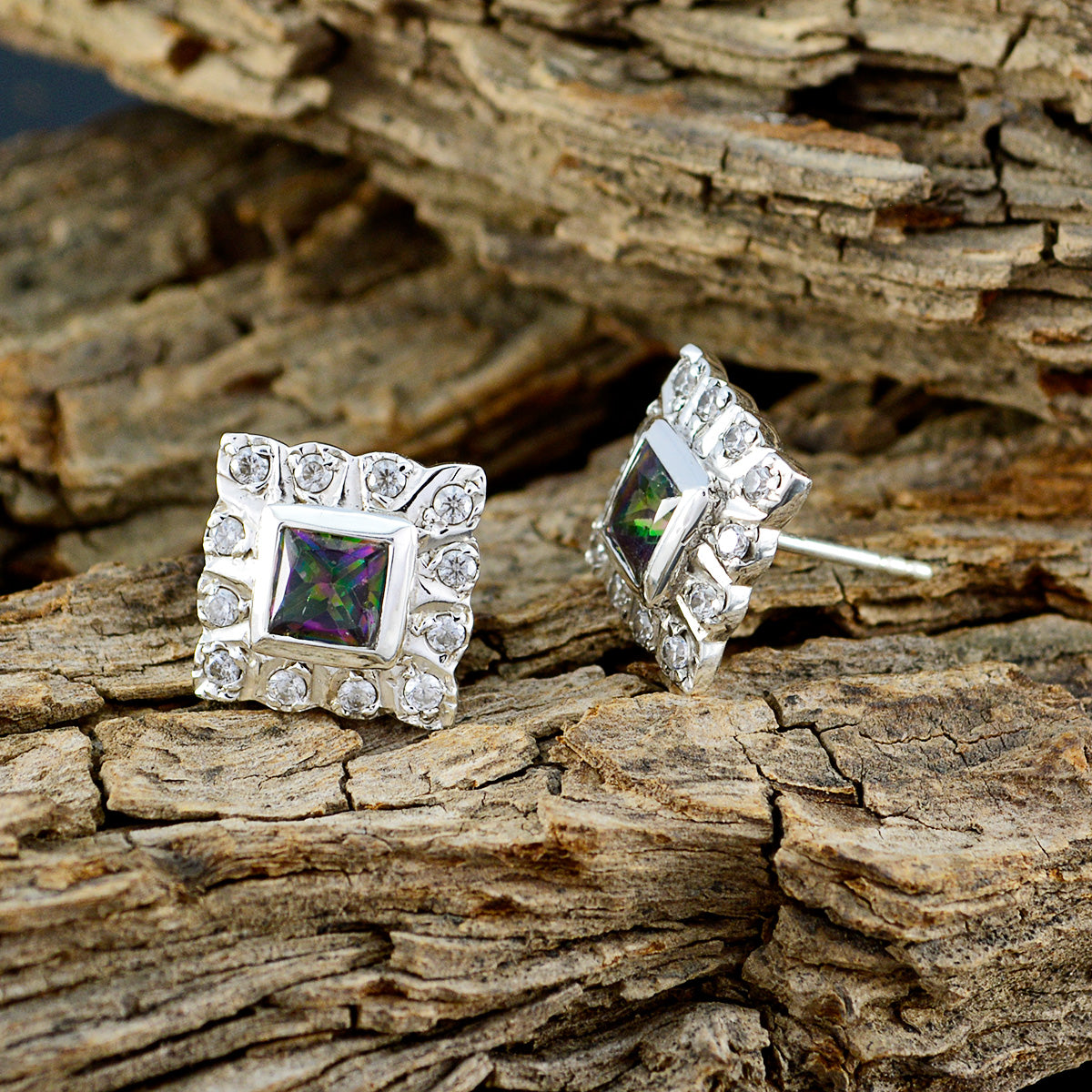 Mystic-Quartz-French-Sarah-multiple-Stud-multicolor-925-Sterling-Silver-Earring