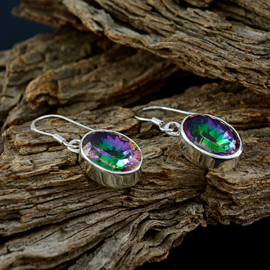 Mystic-Quartz-Australian-Lily-multiple-Dangle-multicolor-Silver-Earring