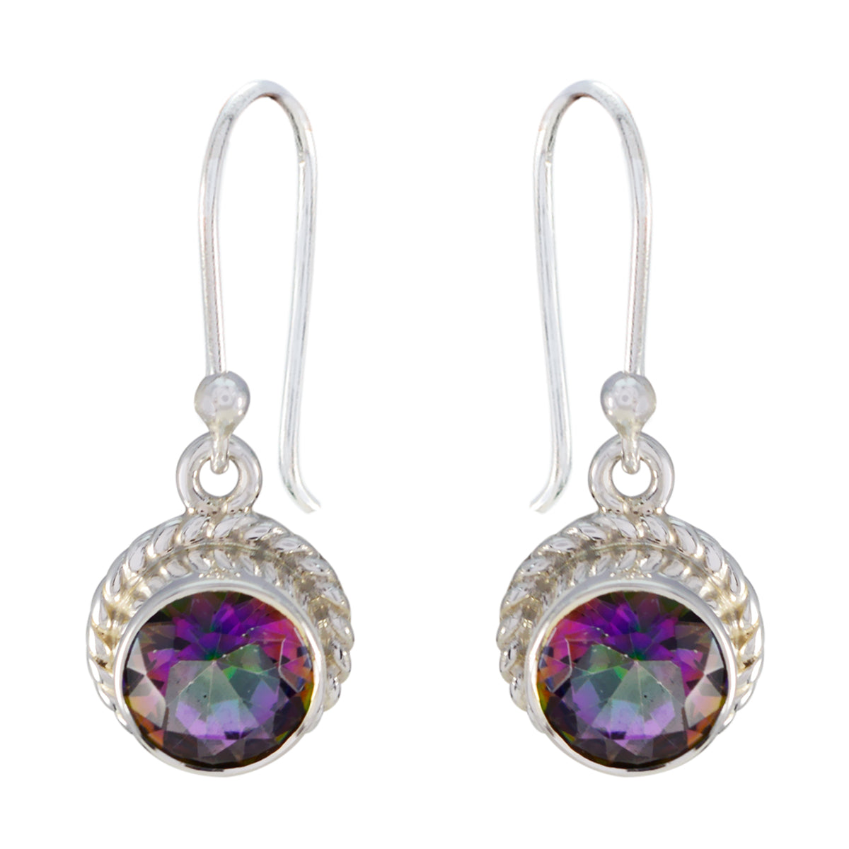 Mystic-Quartz-Russian-Maya-multiple-Dangle-multicolor-925-Silver-Earring
