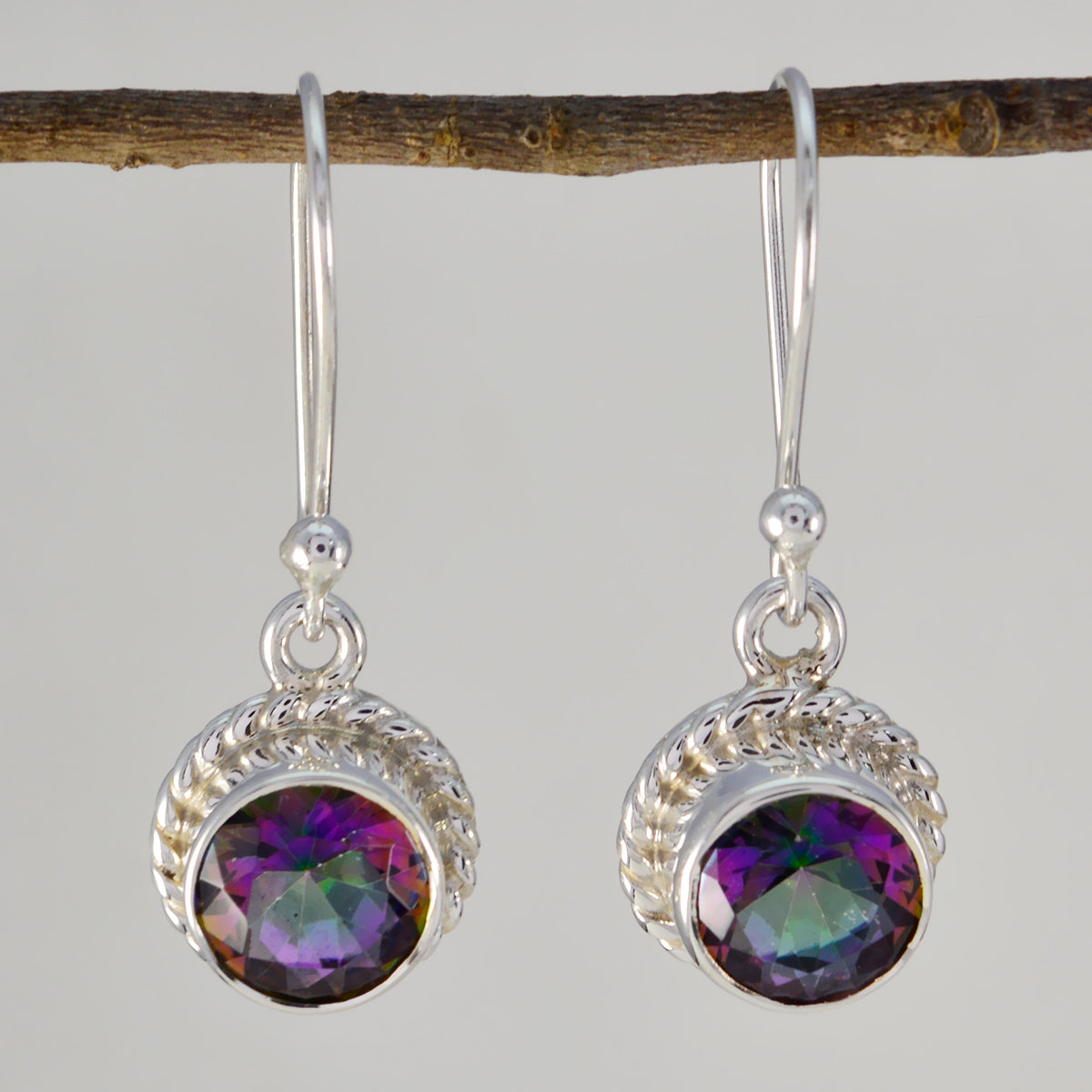 Mystic-Quartz-Russian-Maya-multiple-Dangle-multicolor-925-Silver-Earring