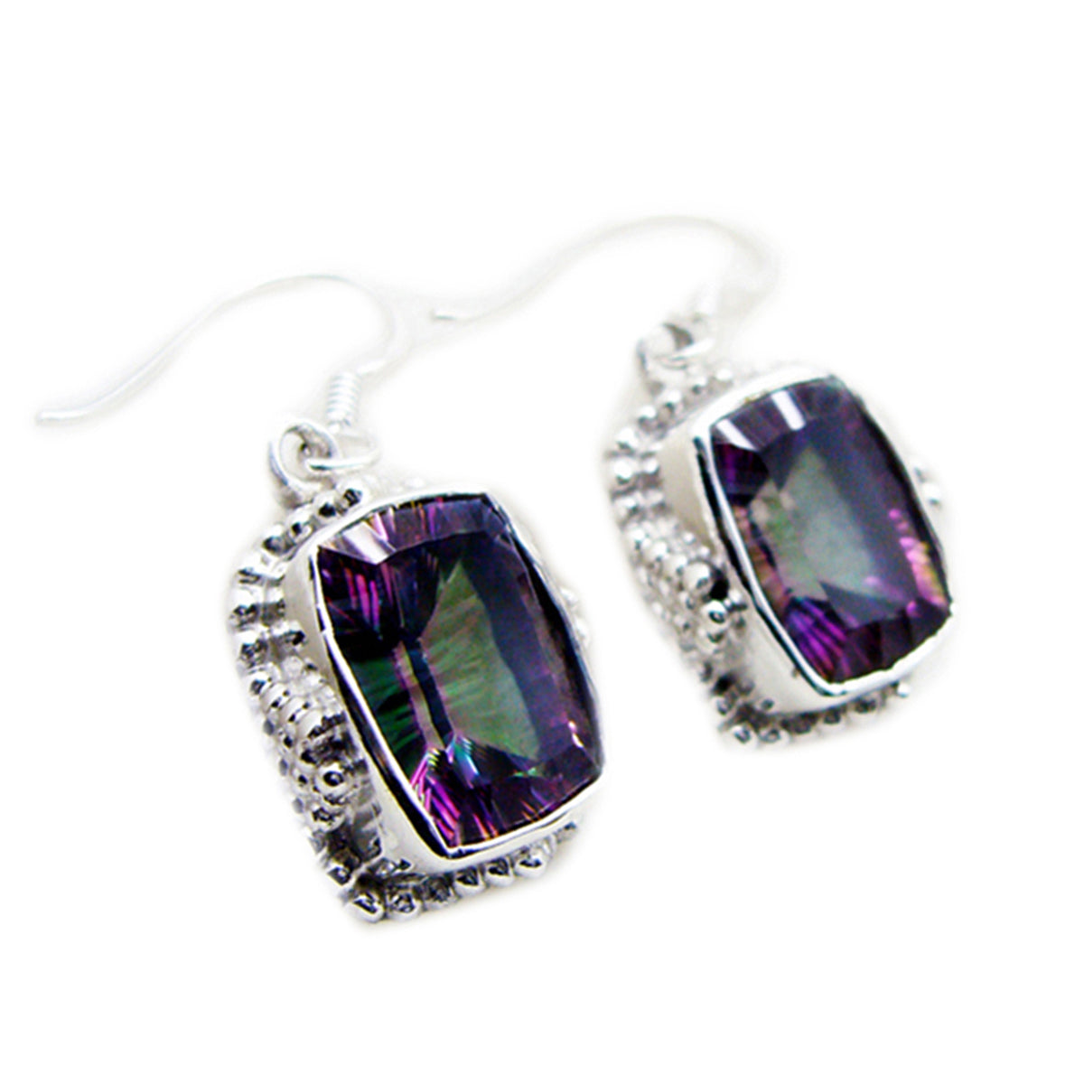 Mystic Quartz Türkische Victoria mehrere baumelnde mehrfarbige Sterling Silber Ohrringe Zweitbild