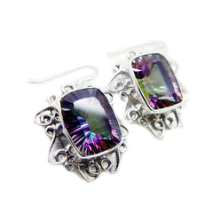 Mystic-Quartz-Italian-Violet-multiple-Dangle-multicolor-925-Silver-Earring