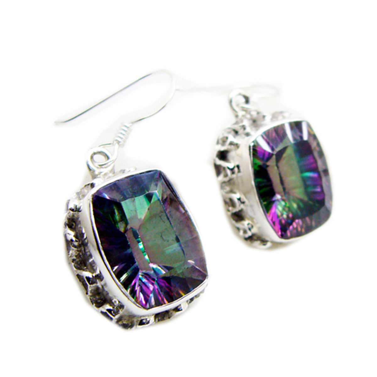 Mystic Quartz French Rina multiple Dangle multicolor 925 Sterling Silver Earring Secondary image
