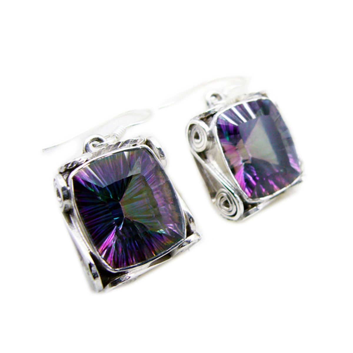 Mystic-Quartz-Mexican-Yasmine-multiple-Dangle-multicolor-925-Sterling-Silver-Earring