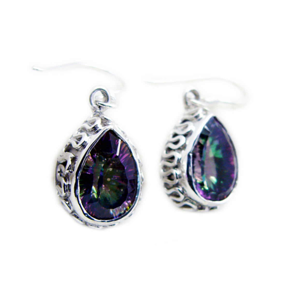 Mystic-Quartz-Korean-Hina-multiple-Dangle-multicolor-Sterling-Silver-Earring メイン画像