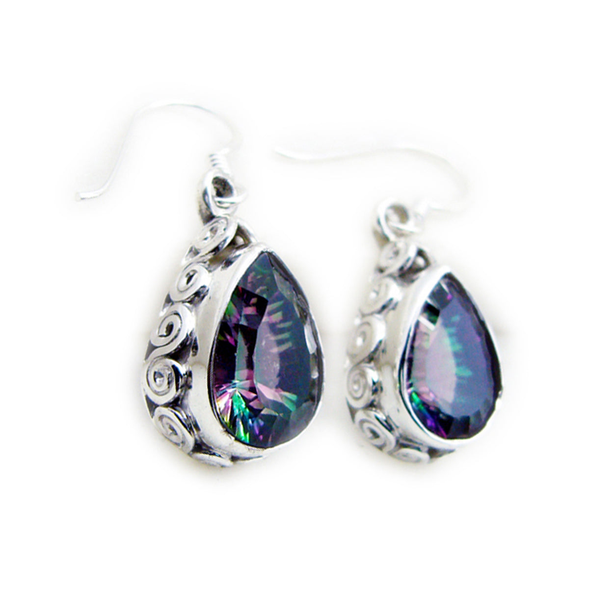 Mystic-Quartz-Japanese-Hua-multiple-Dangle-multicolor-925-Silver-Earring Hoofdafbeelding