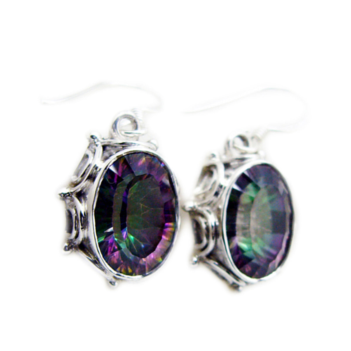 Mystic-Quartz-Italian-Ying-multiple-Dangle-multicolor-Sterling-Silver-Earring メイン画像