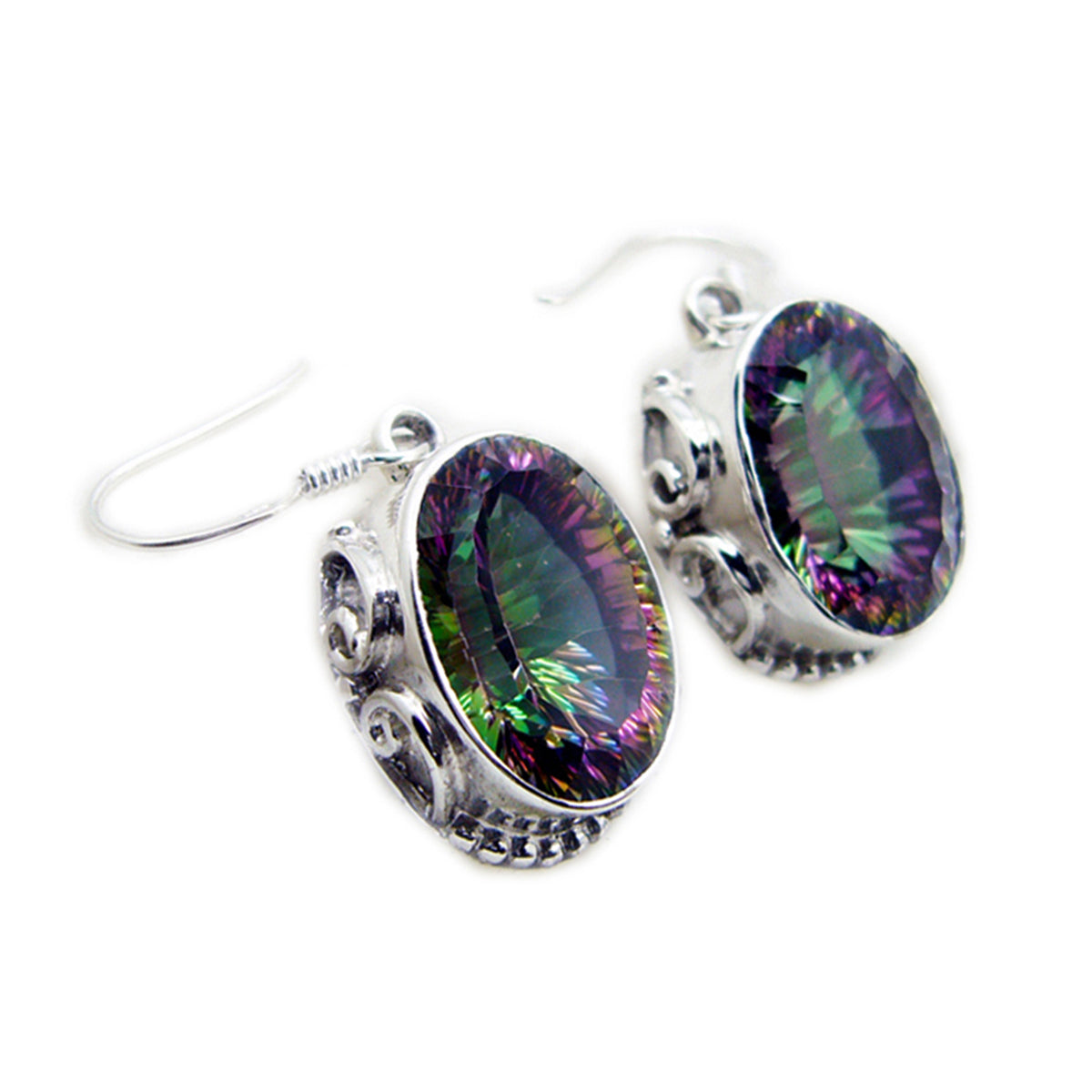 Mystic-Quartz-Italian-Jia-multiple-Dangle-multicolor-Silver-Earring