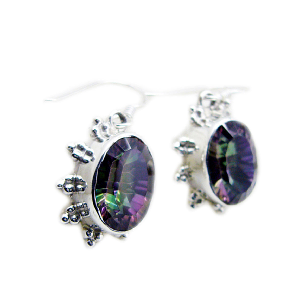 Mystic-Quartz-Latin-American-Amanda-multiple-Dangle-multicolor-Sterling-Silver-Earring メイン画像