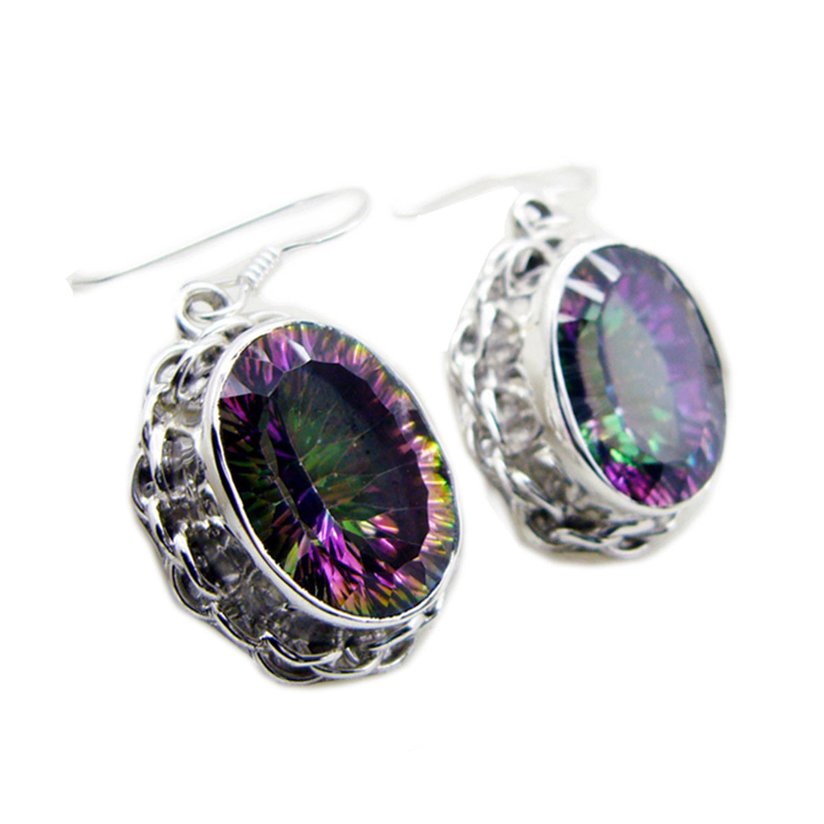 Mystic Quartz Middle Eastern Ji-eun multiple Dangle multicolor Sterling Silver Earring Secondary image