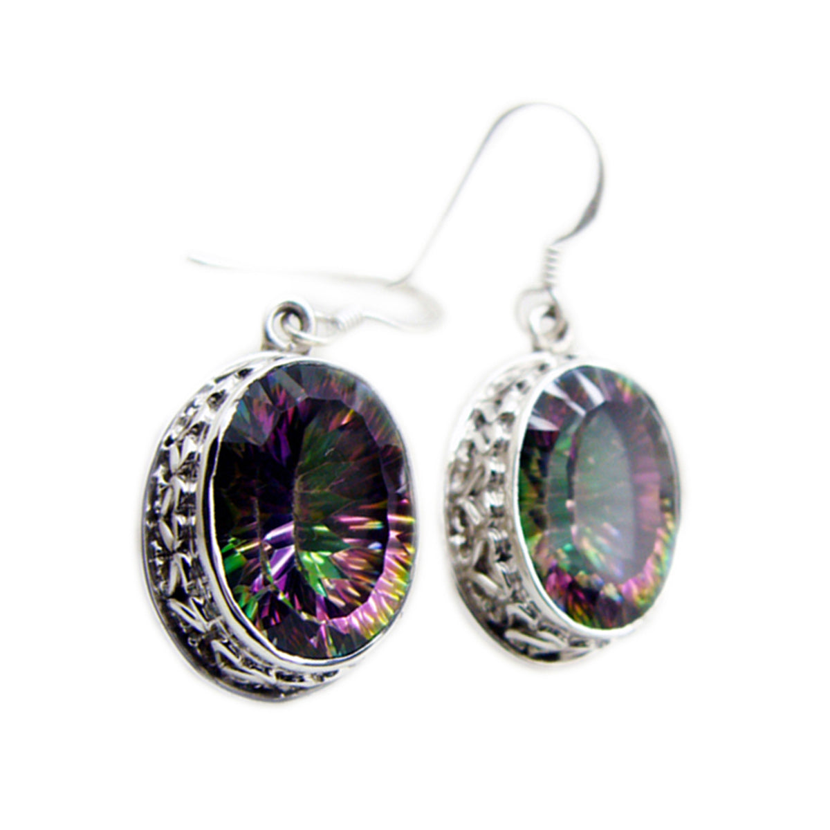 Mystic-Quartz-Australian-Li-Lee-multiple-Dangle-multicolor-92.5-Silver-Earring メイン画像