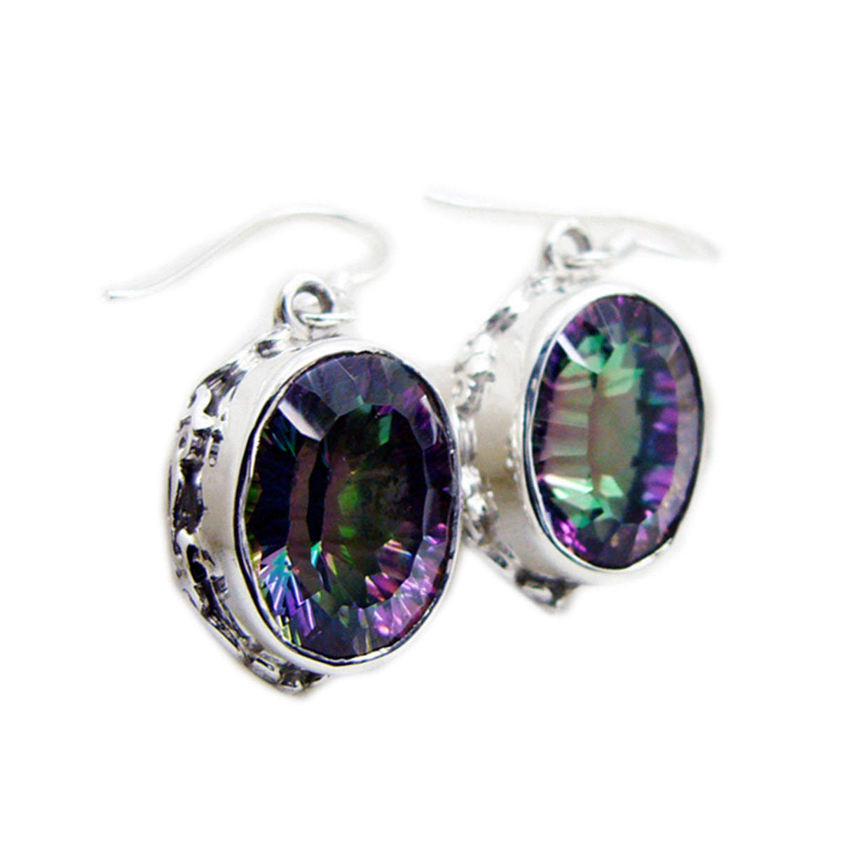 Mystic-Quartz-Latin-American-Mei-multiple-Dangle-multicolor-Silver-Earring メイン画像