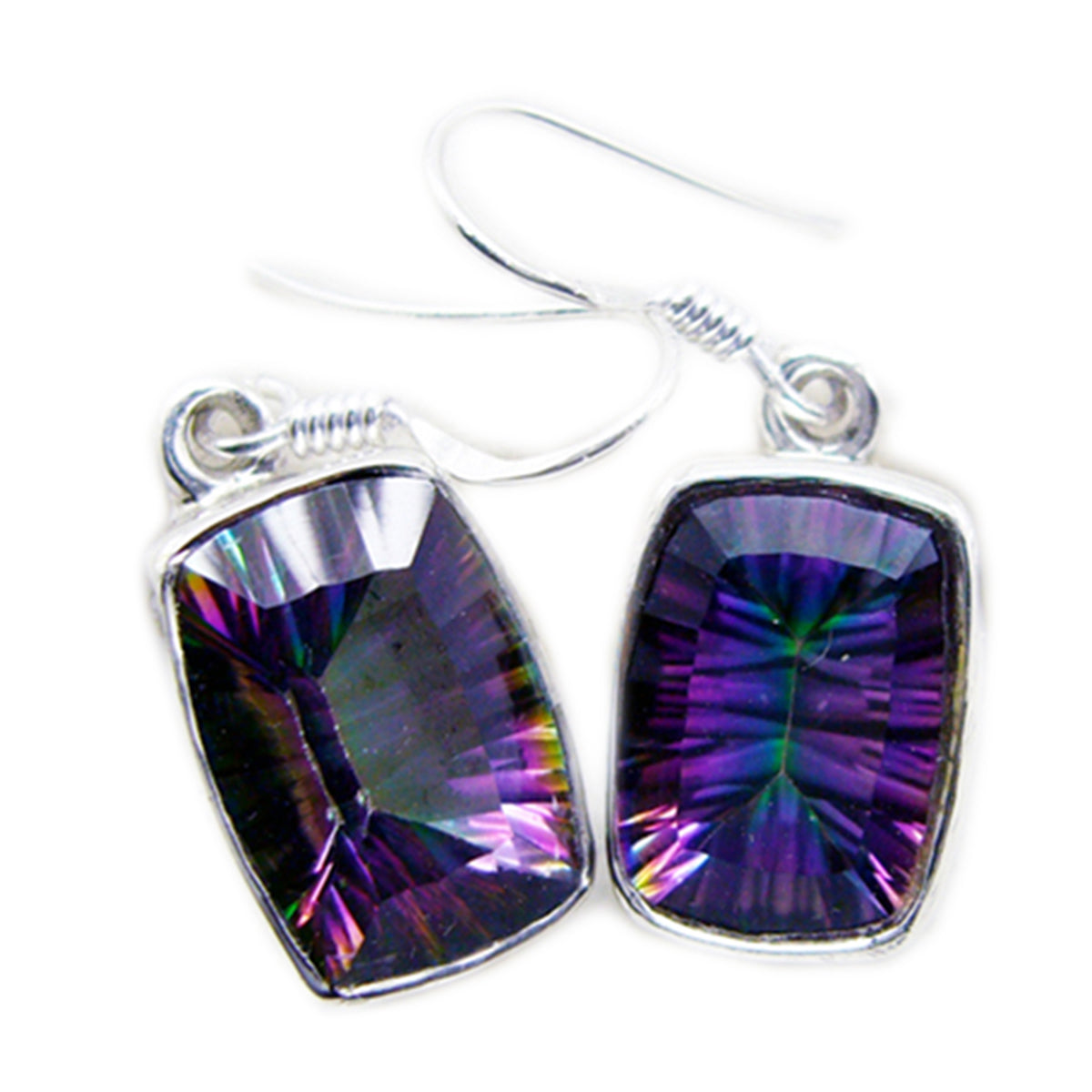 Mystic-Quartz-French-Ana-multiple-Dangle-multicolor-925-Silver-Earring メイン画像