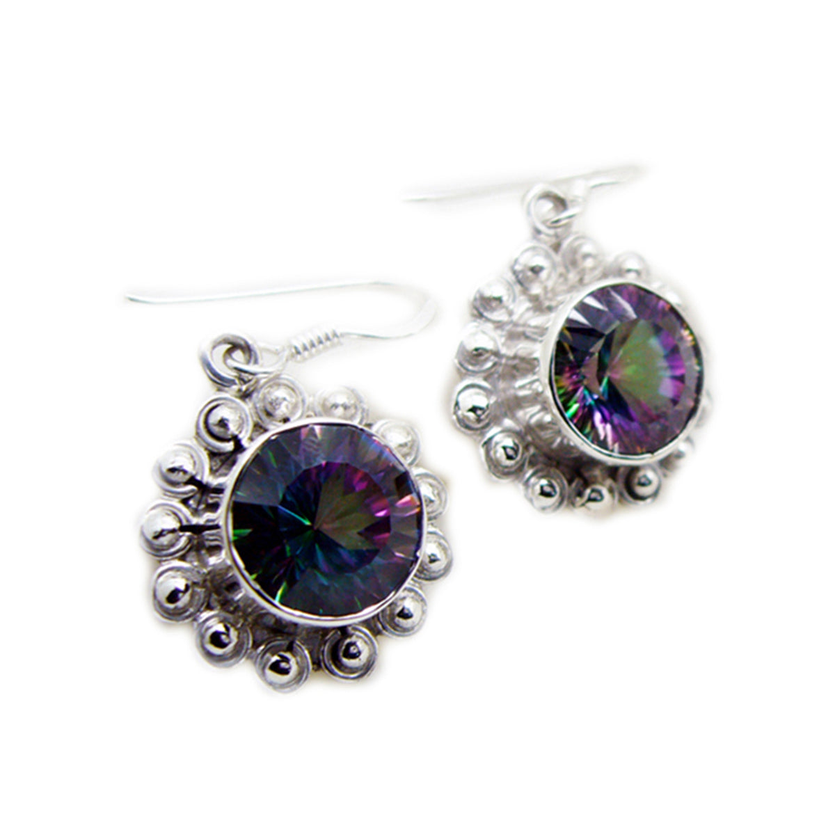 Mystic Quartz Russian Antonia multiple Dangle multicolor Sterling Silver Earring Secondary image
