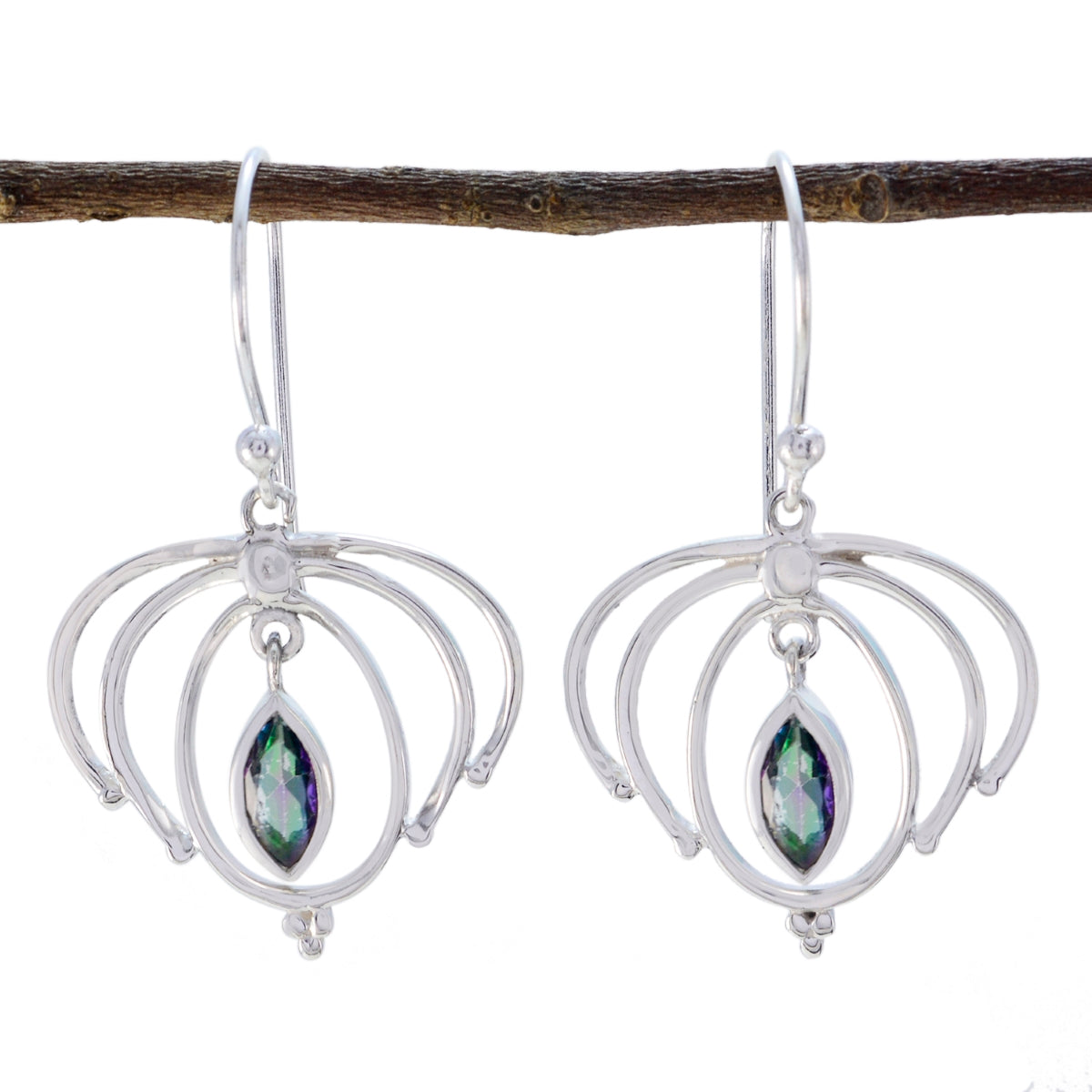 Mystic-Quartz-Japanese-Carolina-Solitaire-Dangle-multicolor-92.5-Silver-Earring Hoofdafbeelding