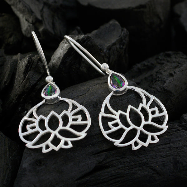 Mystic-Quartz-Turkish-Cecilia-Solitaire-Dangle-multicolor-Sterling-Silver-Earring