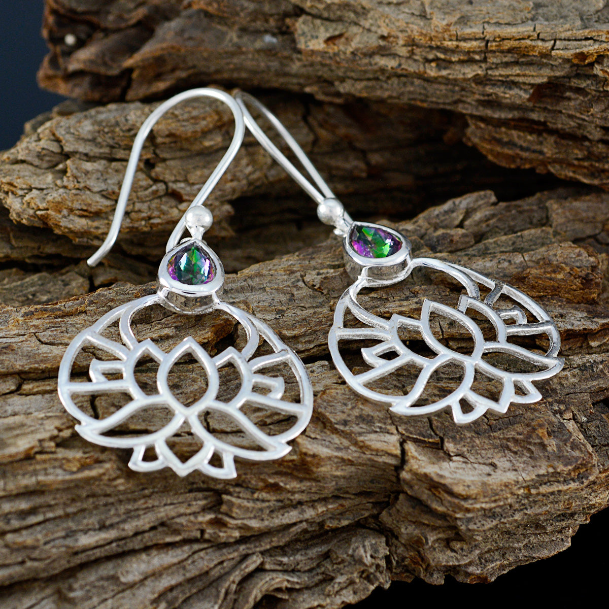 Mystic-Quartz-Turkish-Cecilia-Solitaire-Dangle-multicolor-Sterling-Silver-Earring