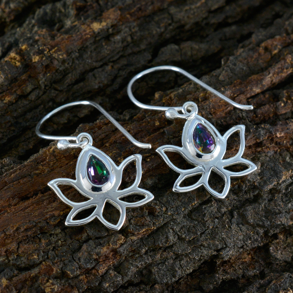 Mystic-Quartz-Italian-Clara-Solitaire-Dangle-multicolor-925-Silver-Earring