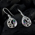 Mystic-Quartz-Spanish-Elena-Solitaire-Dangle-multicolor-Silver-Earring