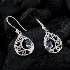 Mystic-Quartz-Spanish-Elena-Solitaire-Dangle-multicolor-Silver-Earring