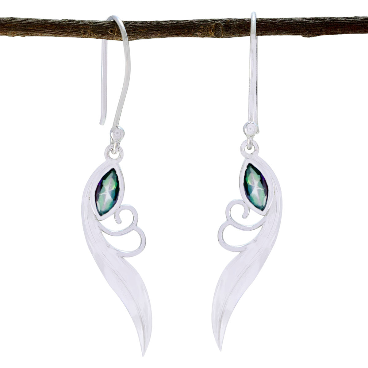 Mystic-Quartz-German-Gabriela-Solitaire-Dangle-multicolor-925-Sterling-Silver-Earring Imagen principal del producto