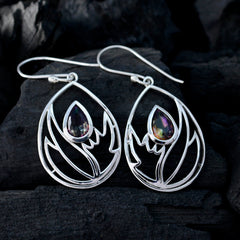 Mystic-Quartz-African-Isabella-Solitaire-Dangle-multicolor-Sterling-Silver-Earring