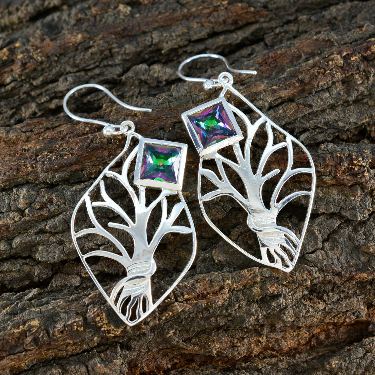 Mystic-Quartz-Russian-Isadora-Solitaire-Dangle-multicolor-925-Sterling-Silver-Earring
