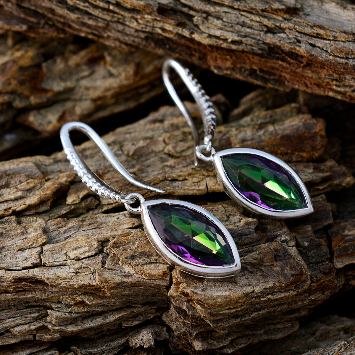 Mystic-Quartz-American-Julia-Solitaire-Dangle-multicolor-Silver-Earring