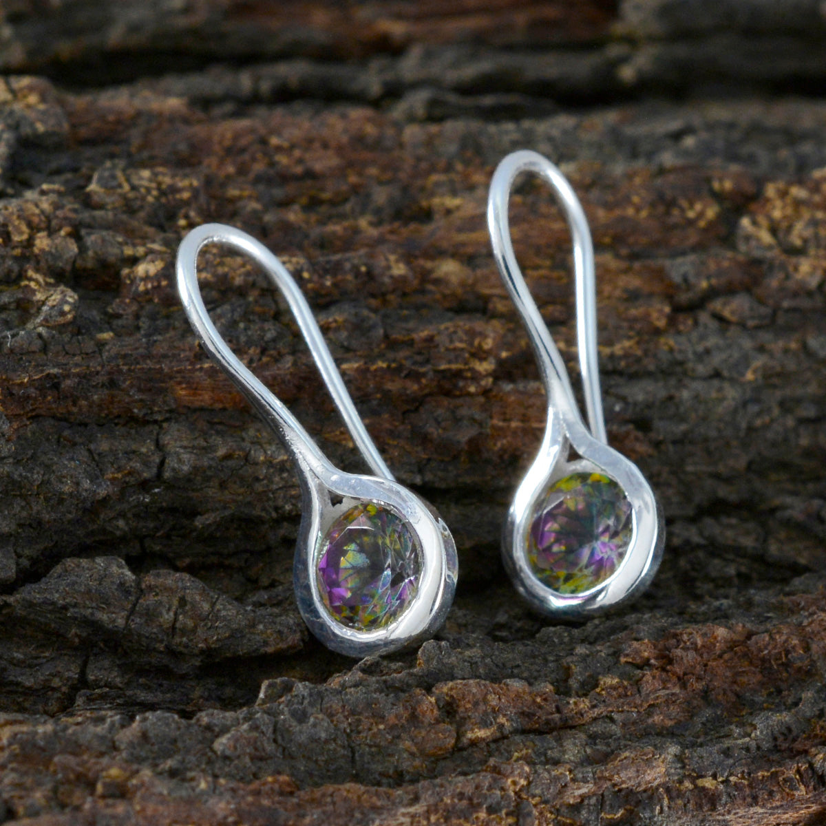 Mystic-Quartz-Middle-Eastern-Josephine-Solitaire-Dangle-multicolor-Sterling-Silver-Earring