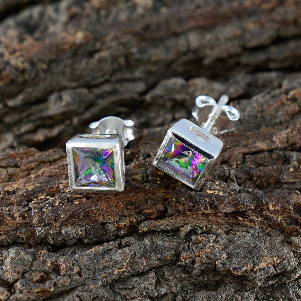 Mystic-Quartz-Japanese-Ángeles-Solitaire-Stud-multicolor-925-Silver-Earring