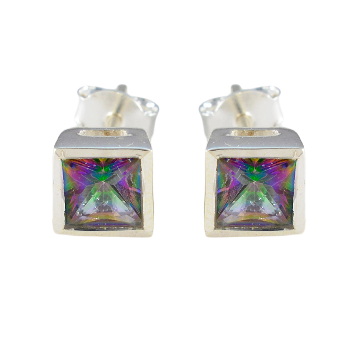 Mystic-Quartz-Japanese-Ángeles-Solitaire-Stud-multicolor-925-Silver-Earring Hoofdafbeelding