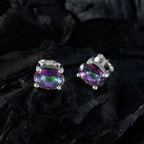 Mystic-Quartz-Italian-Lourdes-Solitaire-Stud-multicolor-925-Silver-Earring