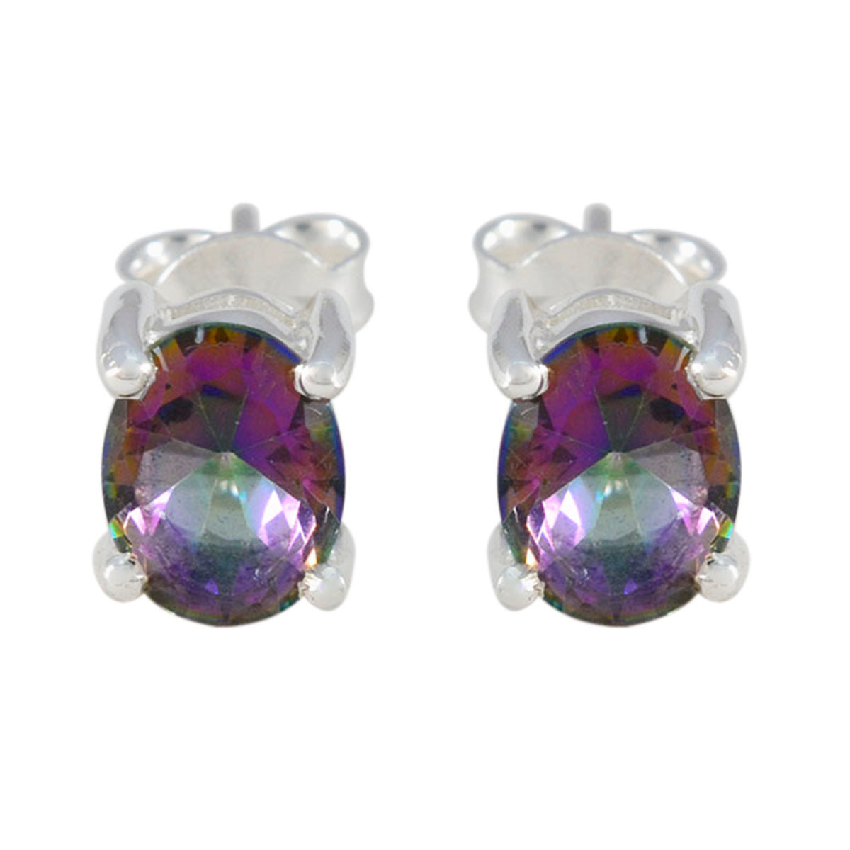 Mystic-Quartz-Italian-Lourdes-Solitaire-Stud-multicolor-925-Silver-Earring