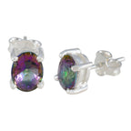Mystic-Quartz-Italian-Lourdes-Solitaire-Stud-multicolor-925-Silver-Earring