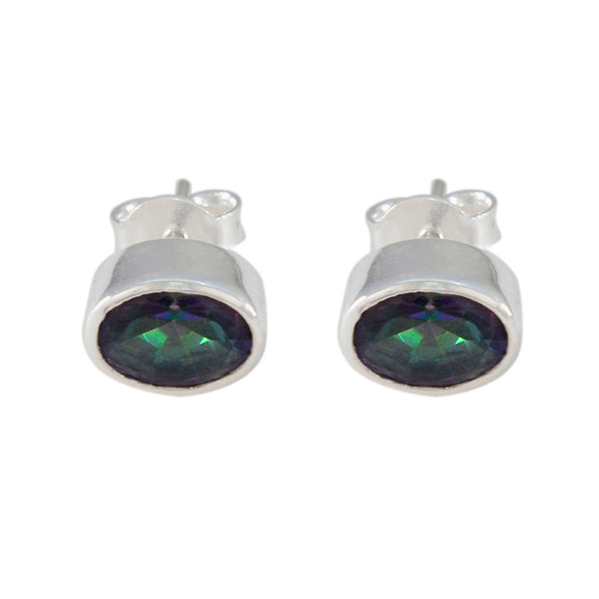 Mystic-Quartz-Middle-Eastern-Lucia-Solitaire-Stud-multicolor-Sterling-Silver-Earring Main image