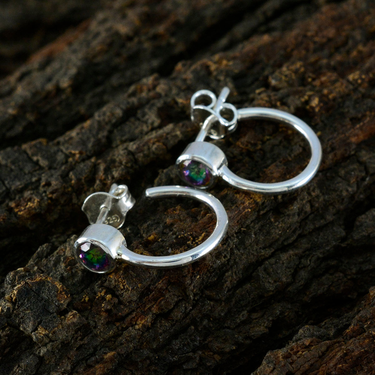 Mystic-Quartz-Mexican-Luisa-Solitaire-Stud-multicolor-Silver-Earring