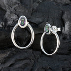 Mystic-Quartz-African-Savannah-Solitaire-Stud-multicolor-925-Silver-Earring