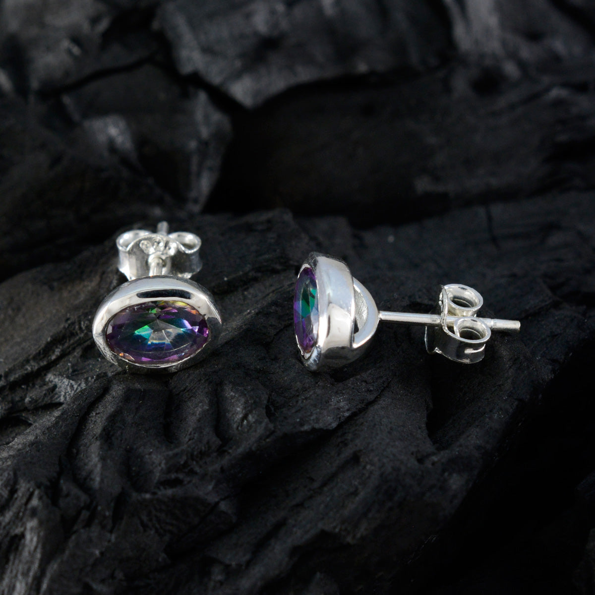 Mystic-Quartz-French-Mei-Solitaire-Stud-multicolor-92.5-Silver-Earring