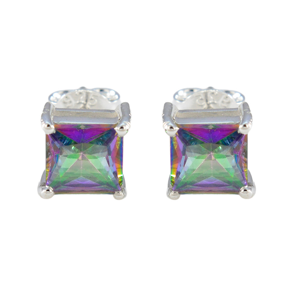 Mystic-Quartz-American-María-Solitaire-Stud-multicolor-925-Silver-Earring