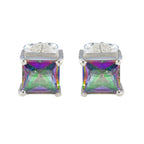 Mystic-Quartz-American-María-Solitaire-Stud-multicolor-925-Silver-Earring