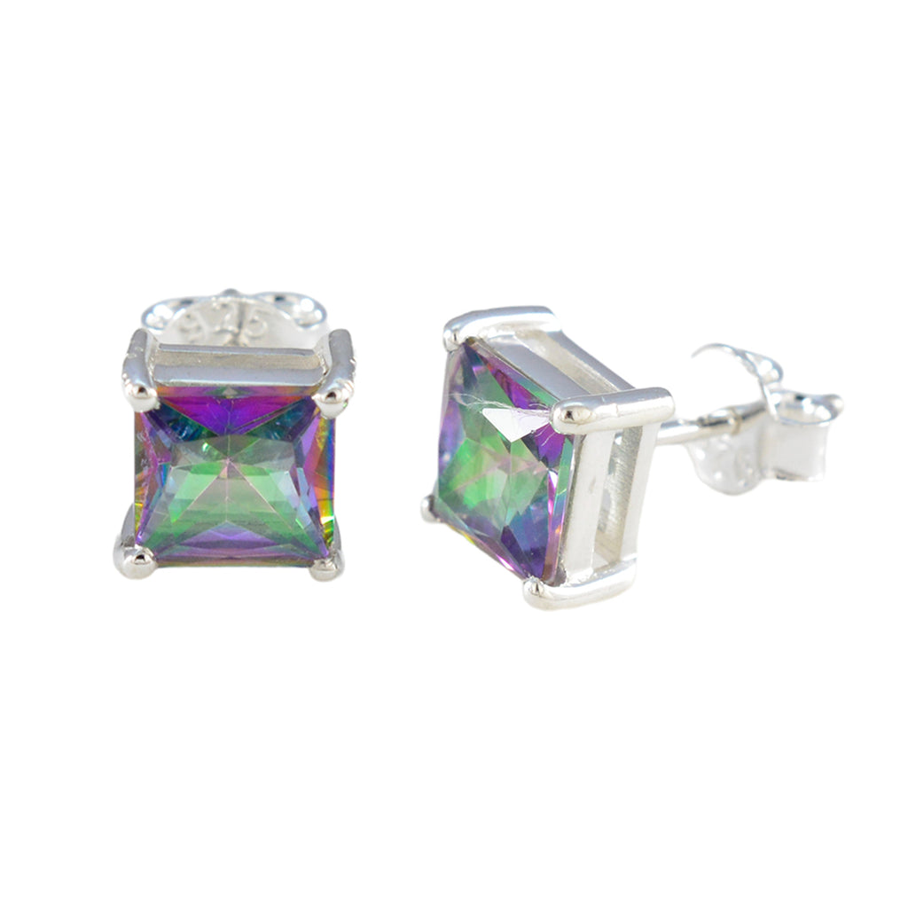 Mystic-Quartz-American-María-Solitaire-Stud-multicolor-925-Silver-Earring