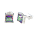 Mystic-Quartz-American-María-Solitaire-Stud-multicolor-925-Silver-Earring