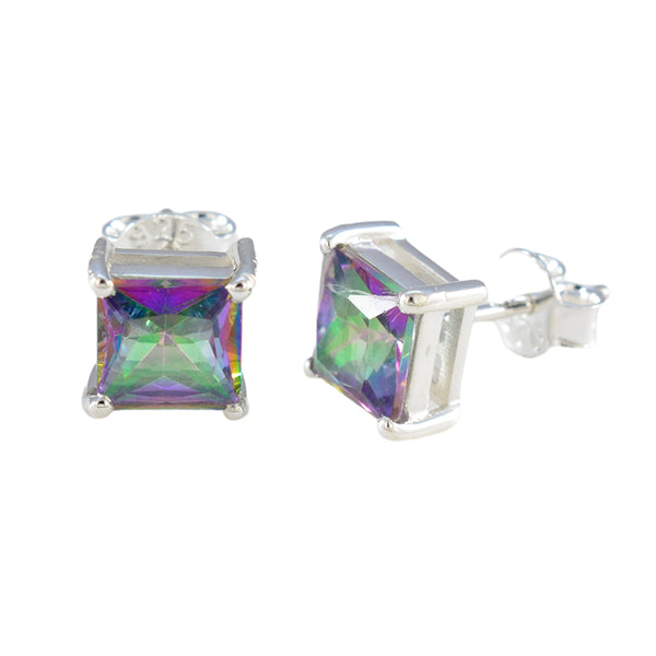 Mystic-Quartz-American-María-Solitaire-Stud-multicolor-925-Silver-Earring