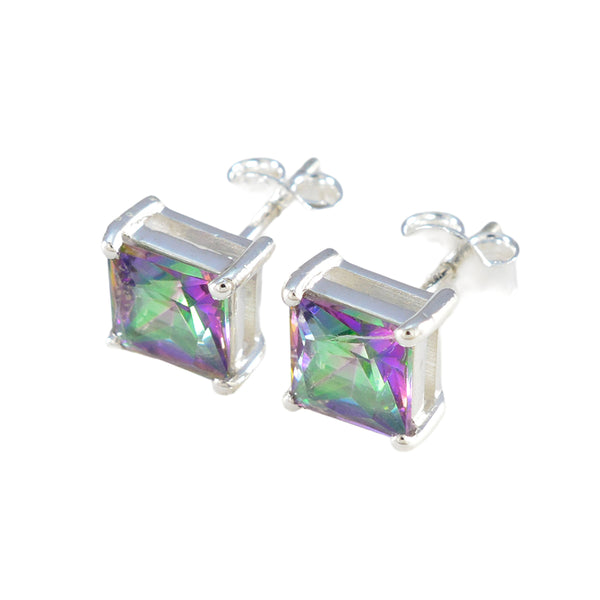 Mystic-Quartz-American-María-Solitaire-Stud-multicolor-925-Silver-Earring